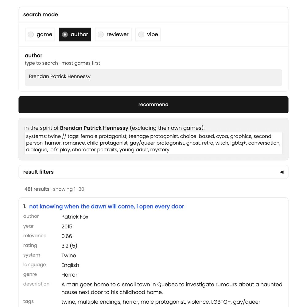 IF Recommender author search